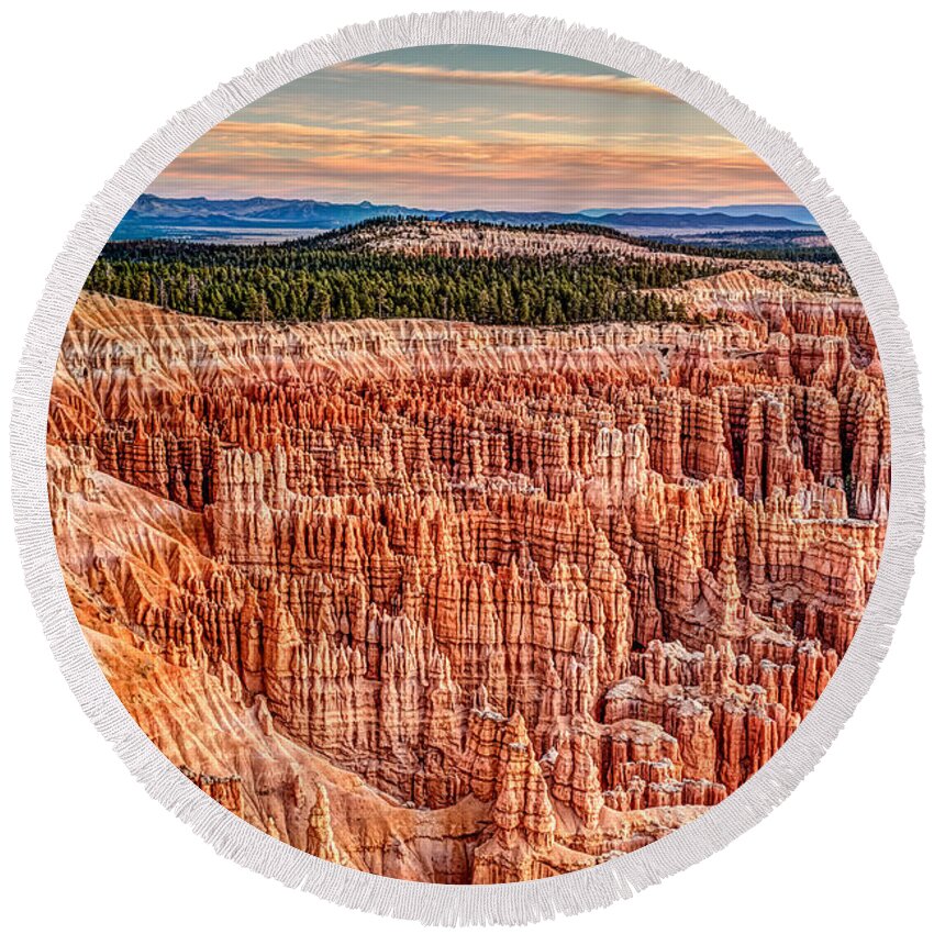 Silent City Round Beach Towel featuring the photograph Silent City @ Sunrise by George Buxbaum
