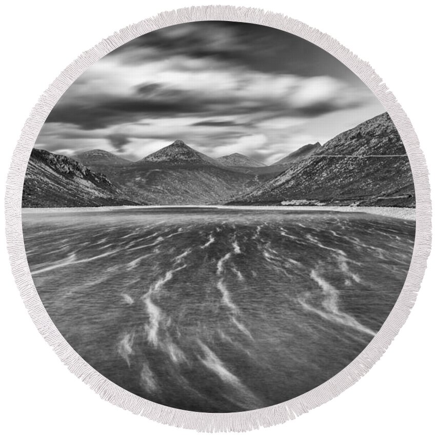 Silent Valley Round Beach Towel featuring the photograph Silent Valley 2 by Nigel R Bell