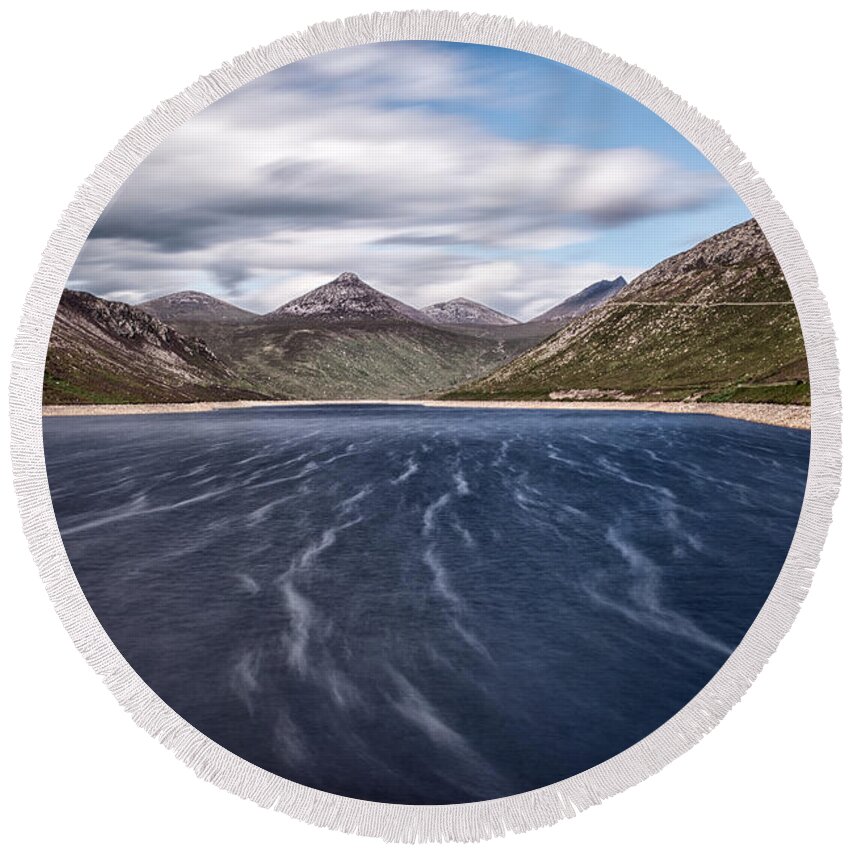 Silent Valley Round Beach Towel featuring the photograph Silent Valley 1 by Nigel R Bell