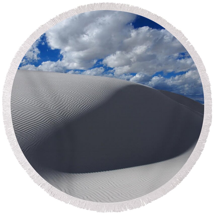 White Sands Round Beach Towel featuring the photograph Simply Enchanted by Vivian Christopher