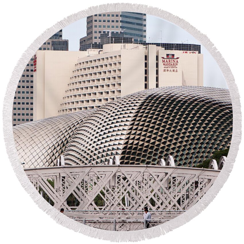 Singapore Round Beach Towel featuring the photograph Singapore Architecture by Rick Piper Photography