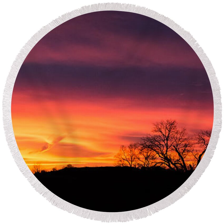 Sky Round Beach Towel featuring the photograph Beautiful Sky by Holden The Moment