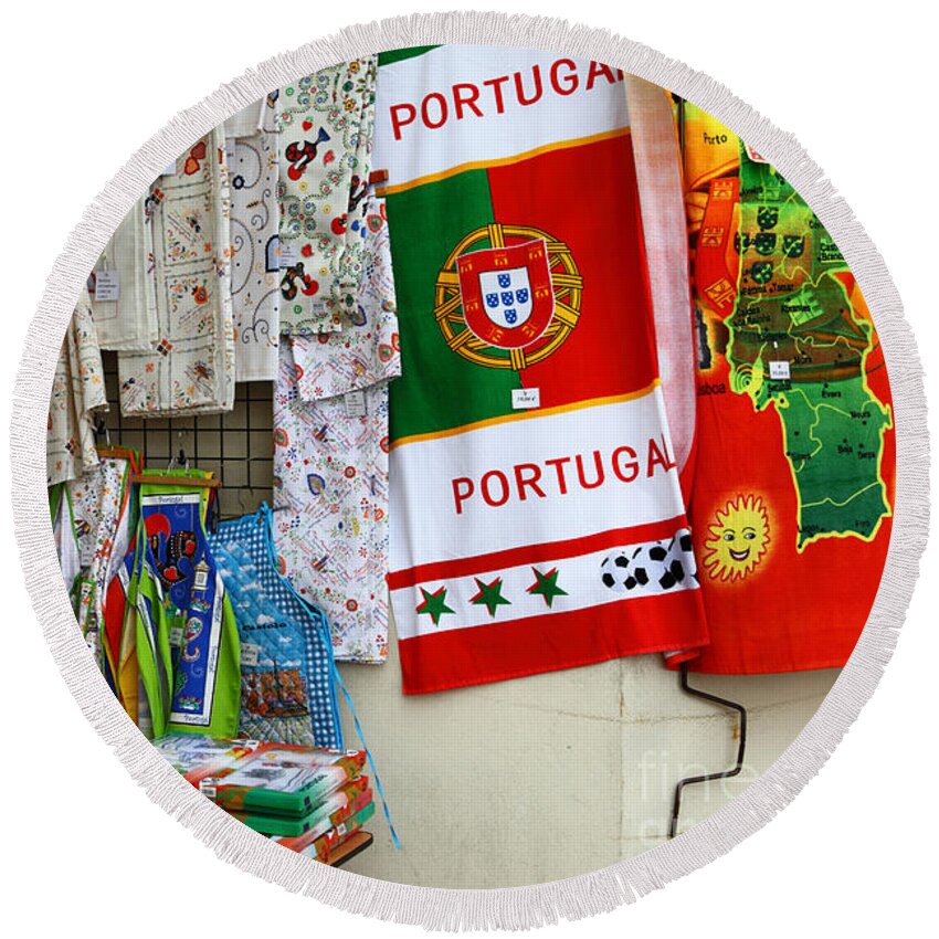 Portugal Round Beach Towel featuring the photograph Slow sales day by James Brunker