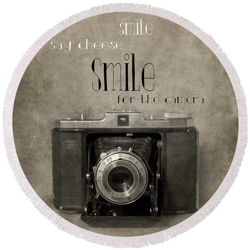 Smile Round Beach Towel featuring the photograph Smile by Jill Battaglia