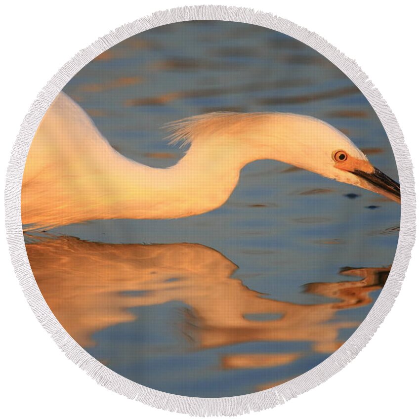 Reflections Round Beach Towel featuring the photograph Mirror by John F Tsumas