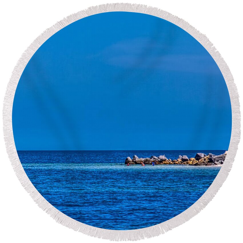 Gulf Of Mexico Round Beach Towel featuring the photograph So this is the Gulf of Mexico by Marvin Spates