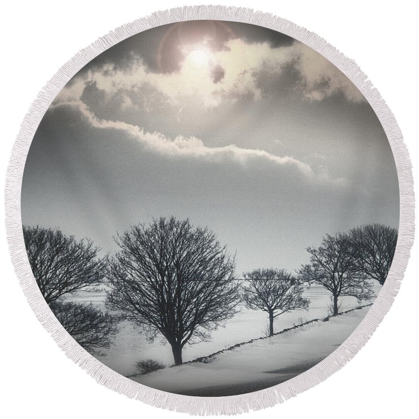 Europe Round Beach Towel featuring the photograph Solitude of Coldness by Edmund Nagele FRPS