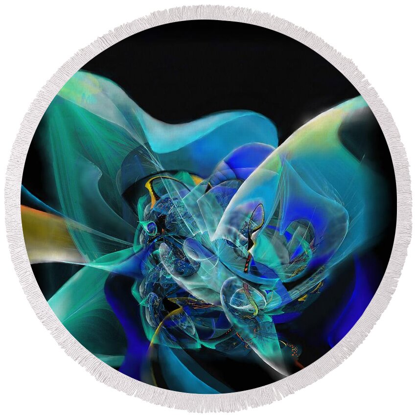 Digital Painting Round Beach Towel featuring the painting Soundshape No.7 by Wolfgang Schweizer