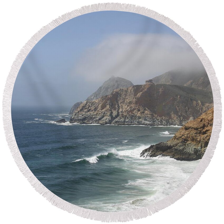 California Round Beach Towel featuring the photograph Southern California Coast by Christiane Schulze Art And Photography