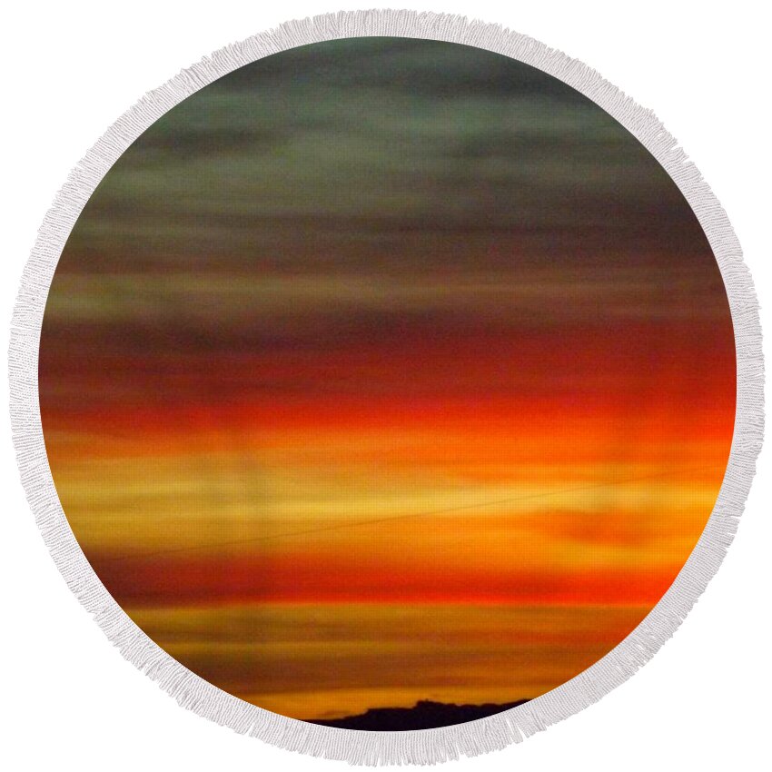 Sunset Round Beach Towel featuring the photograph Spanish Sunset by Clare Bevan