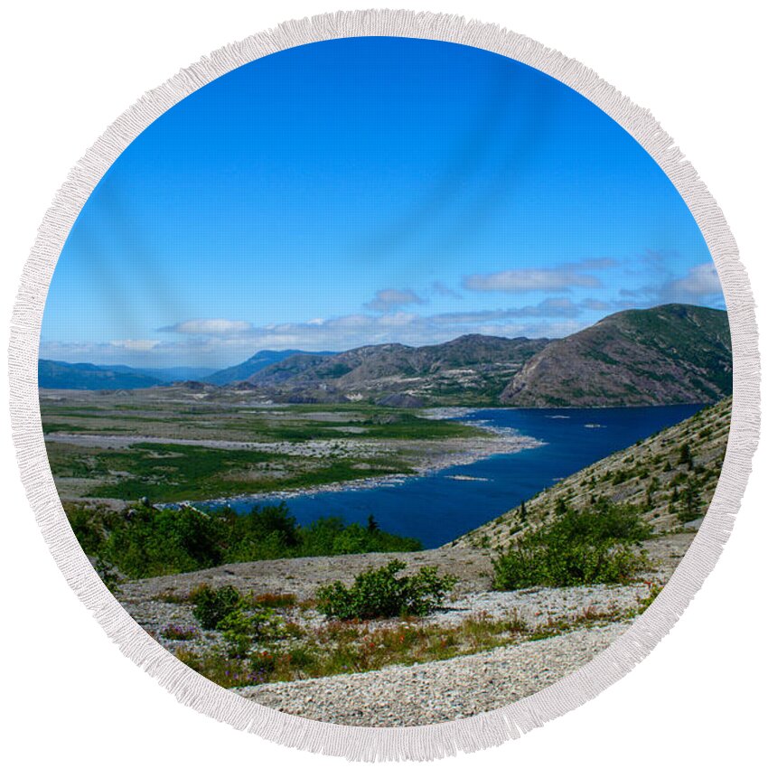 Landscape Round Beach Towel featuring the photograph Spirit Lake 2013 by Tikvah's Hope