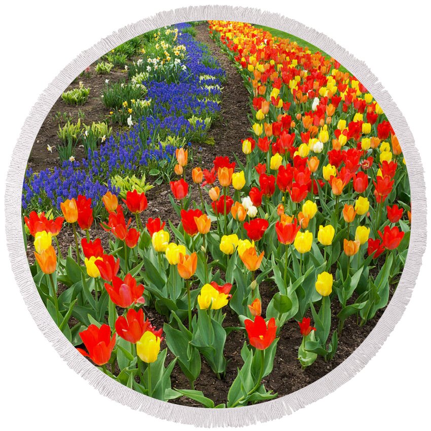 Blue Round Beach Towel featuring the photograph Spring Streaming By by Bill Pevlor