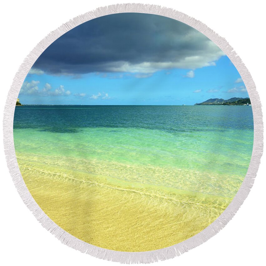 Caribbean Round Beach Towel featuring the photograph St. Maarten Tropical Paradise by Luke Moore