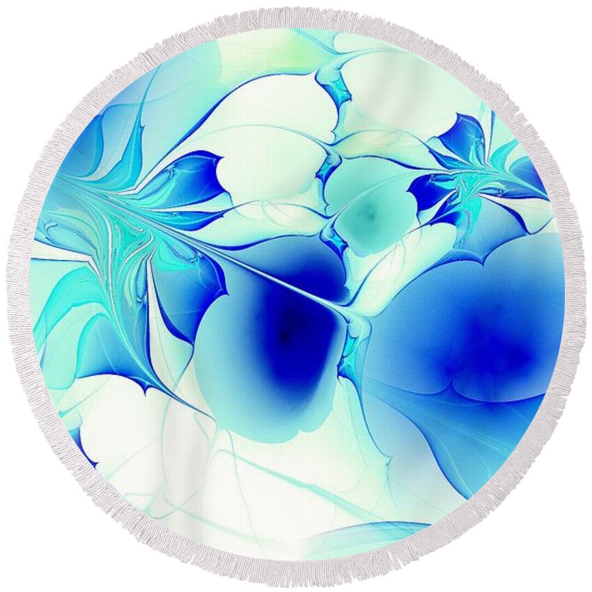 Computer Round Beach Towel featuring the digital art Stained Glass by Anastasiya Malakhova