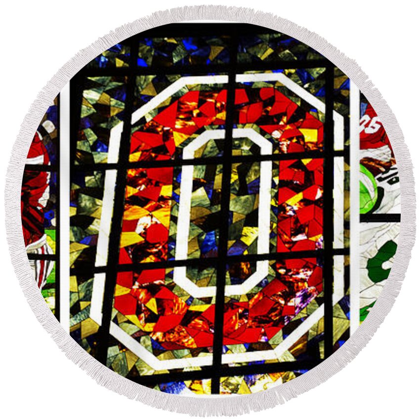 Stained Glass Round Beach Towel featuring the photograph Stained Glass at the Horseshoe by David Bearden