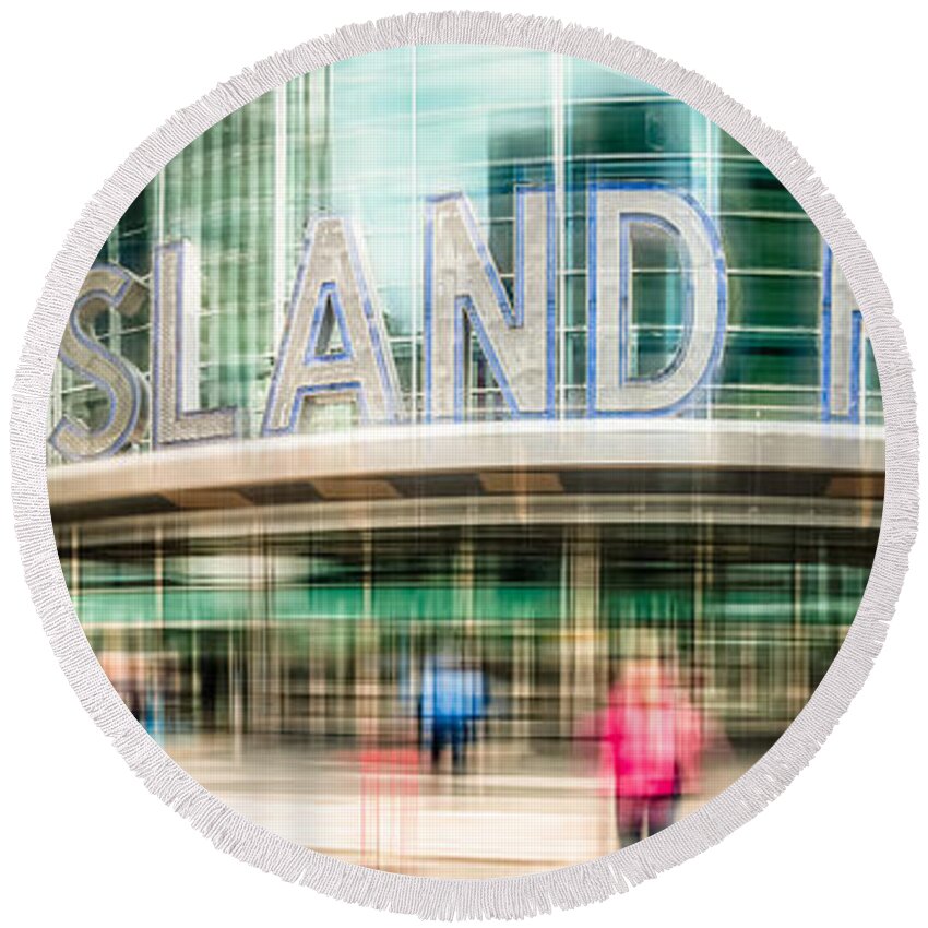 Nyc Round Beach Towel featuring the photograph Staten Island Ferry Ld by Hannes Cmarits