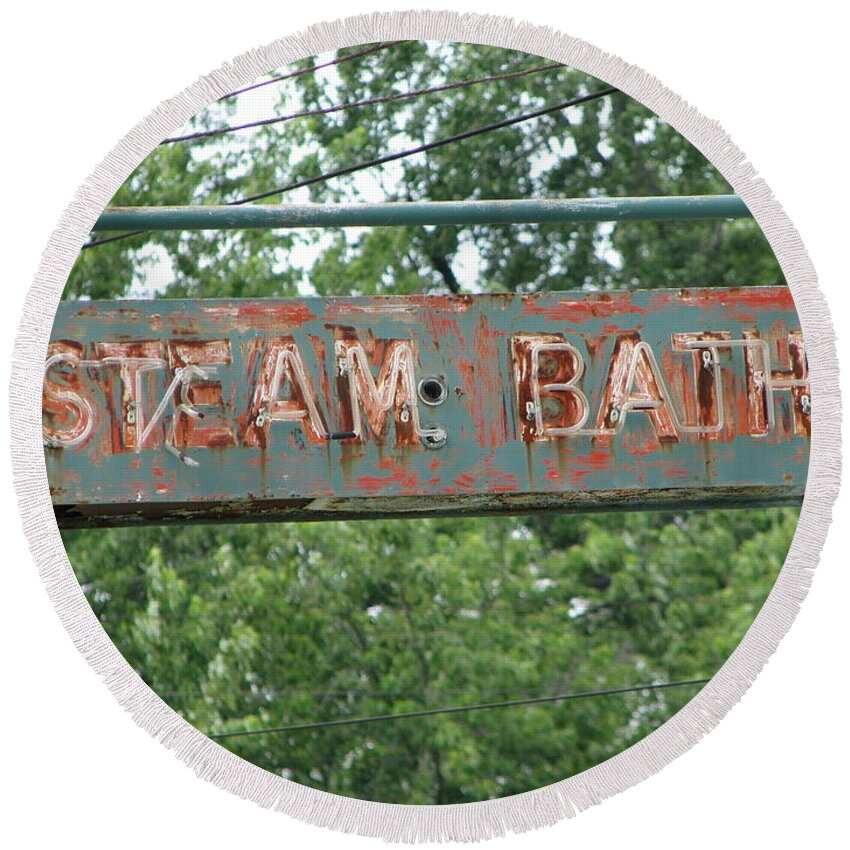 Steam Baths Round Beach Towel featuring the photograph Steam Bath by Michael Krek