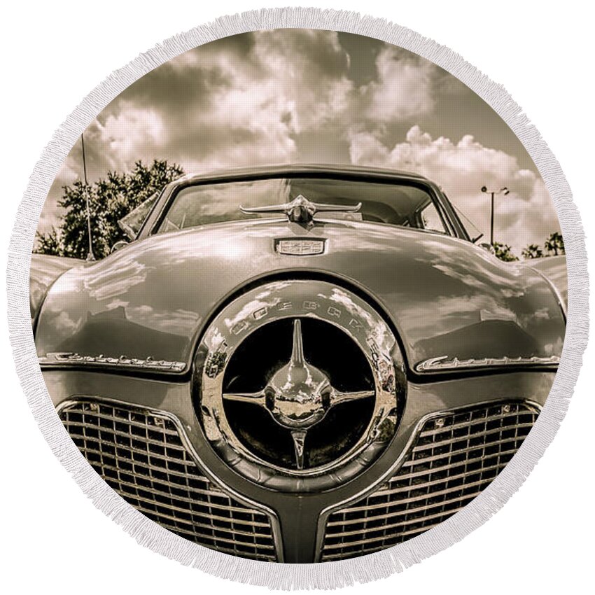 Studebaker Round Beach Towel featuring the photograph Studebaker by David Morefield