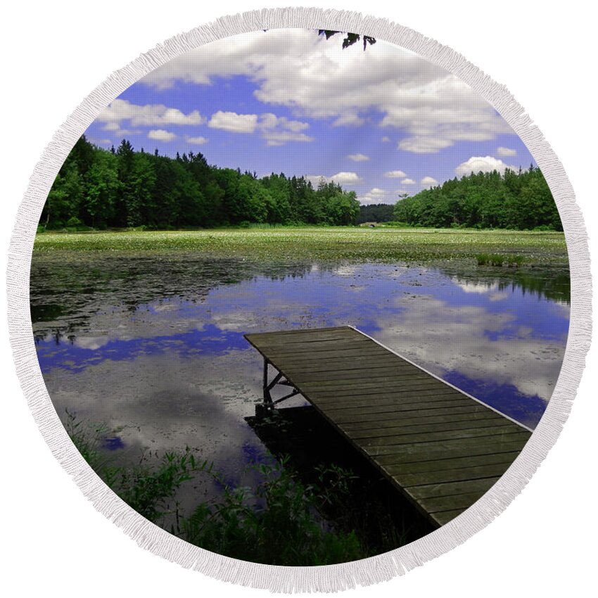 Lake Round Beach Towel featuring the photograph Summer at the Lake by David Rucker