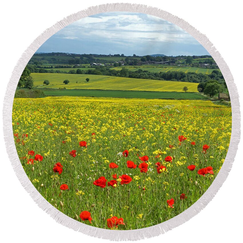 Summer Round Beach Towel featuring the photograph Summer In The Countryside by David Birchall
