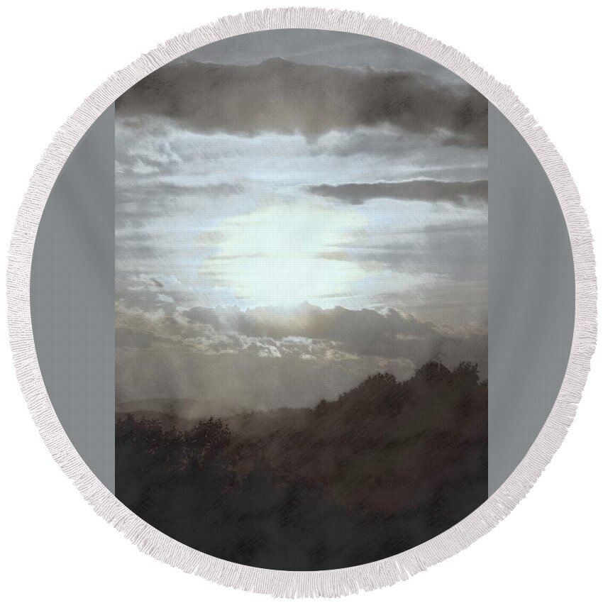 Blue Ridge Mountains Round Beach Towel featuring the photograph Sunset Impressions over the Blue Ridge Mountains by Photographic Arts And Design Studio
