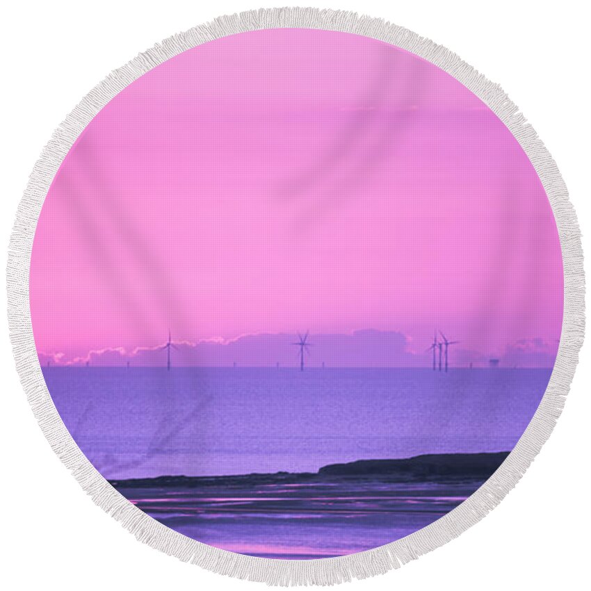 Spring Round Beach Towel featuring the photograph Sunset by Spikey Mouse Photography