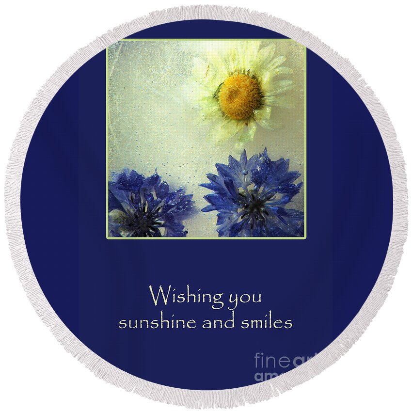 Greeting_card Round Beach Towel featuring the photograph Sunshine and Smiles by Randi Grace Nilsberg