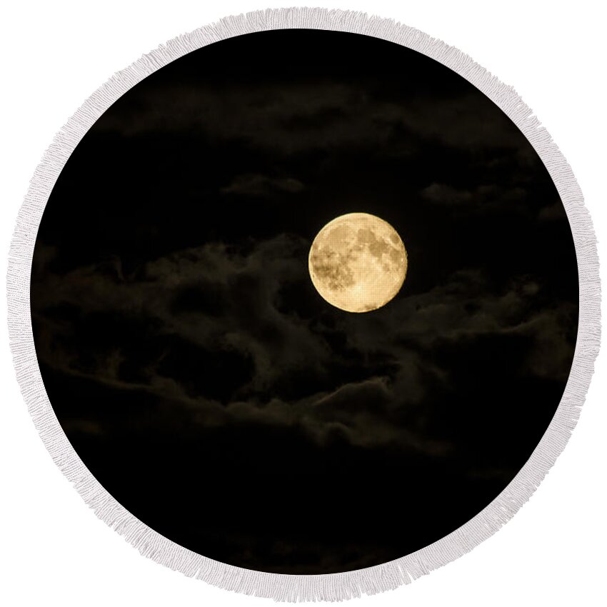 Moon Round Beach Towel featuring the photograph Super Moon by Spikey Mouse Photography