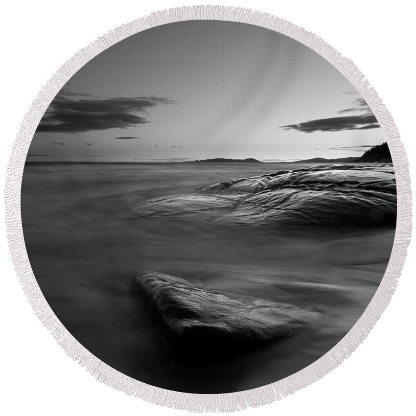Lake Superior Round Beach Towel featuring the photograph Superior Crescent  by Doug Gibbons