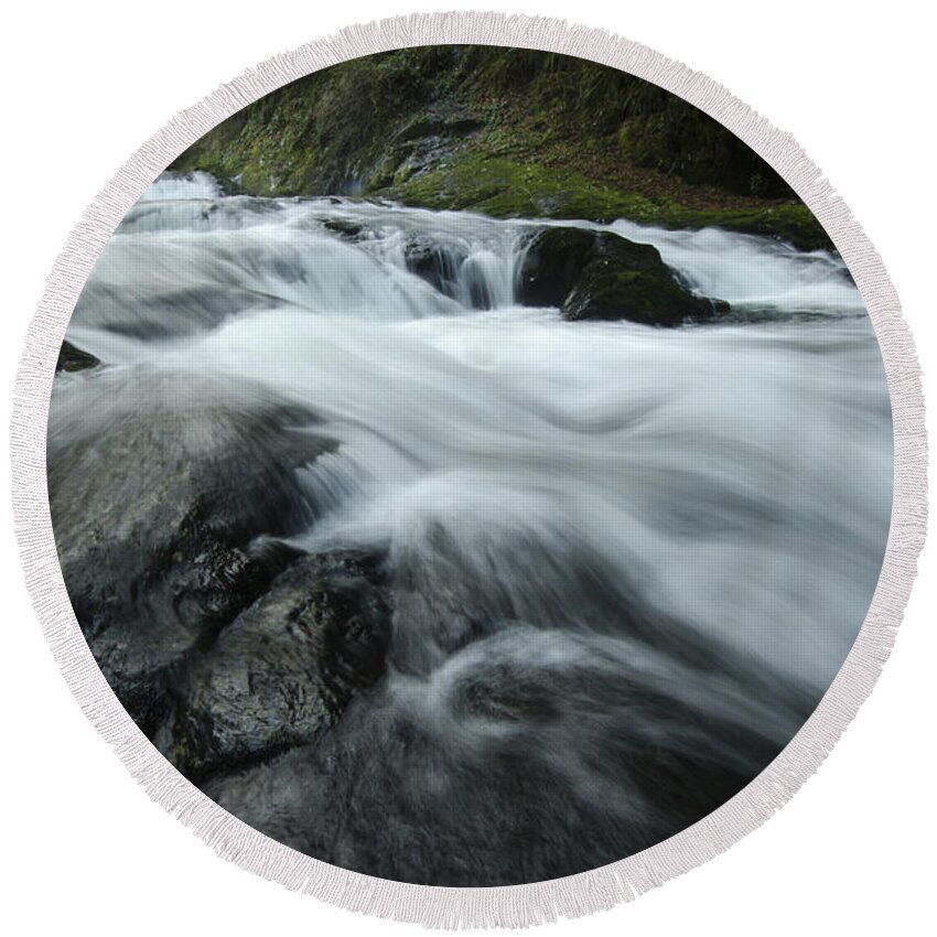 Sweet Creek Round Beach Towel featuring the photograph Sweet Creek Oregon 3 by Bob Christopher