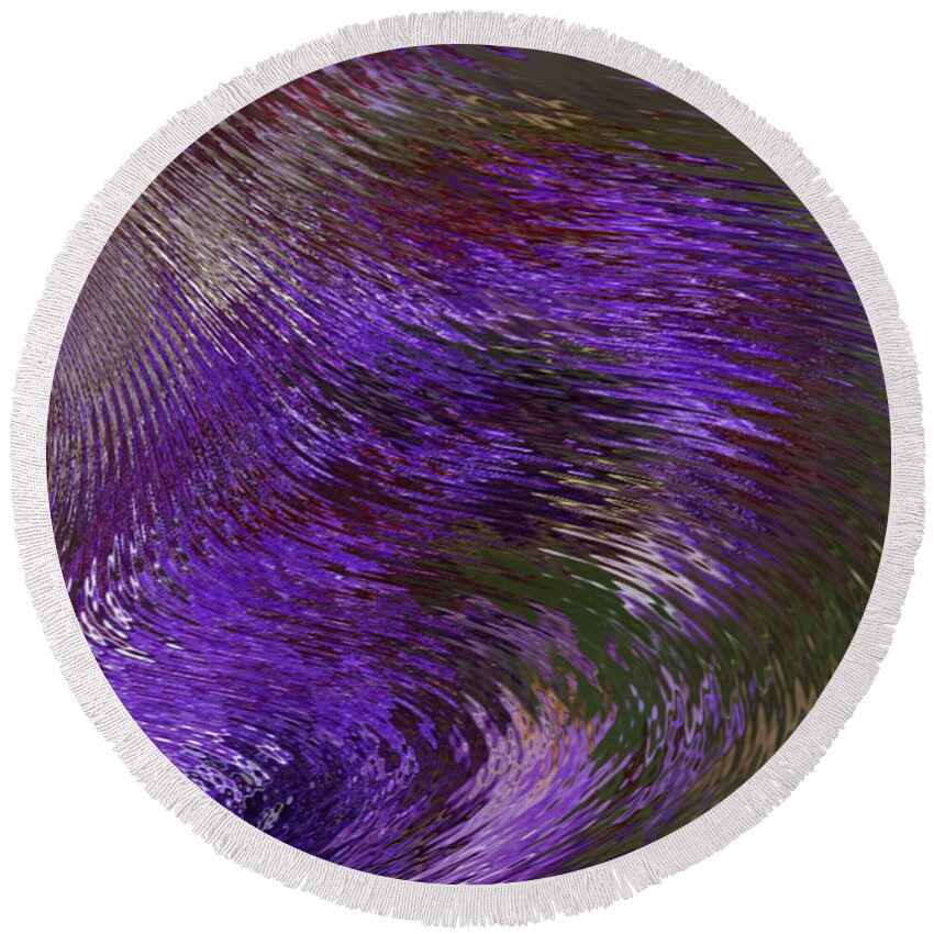 Swirls Of Life 4 Round Beach Towel featuring the digital art Swirls of Life 4 by Ernest Echols