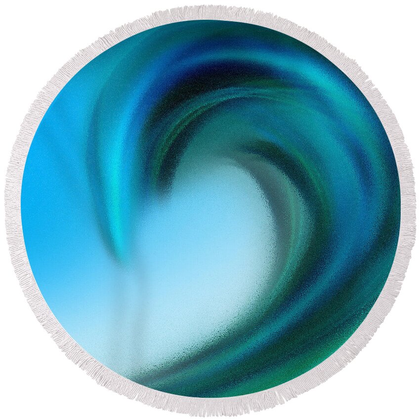Ocean Round Beach Towel featuring the digital art The Big Wave Of Hawaii 6 by Andee Design