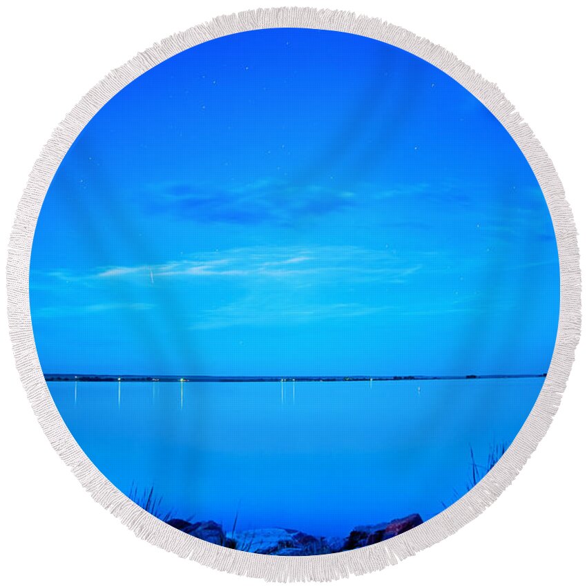Blue Round Beach Towel featuring the photograph The Blue Hour by James BO Insogna