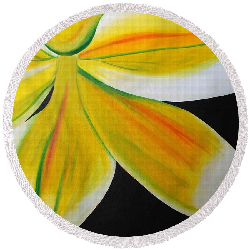 Acrylics Round Beach Towel featuring the painting The Charm by Sonali Kukreja