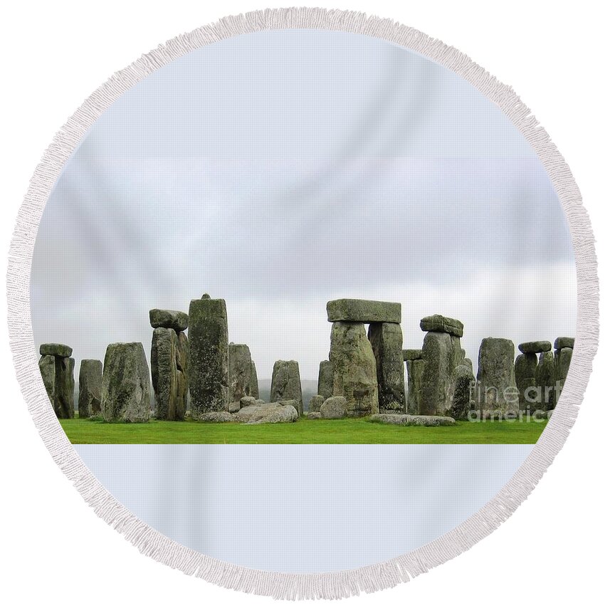 Stonehenge Round Beach Towel featuring the photograph The Circle by Denise Railey
