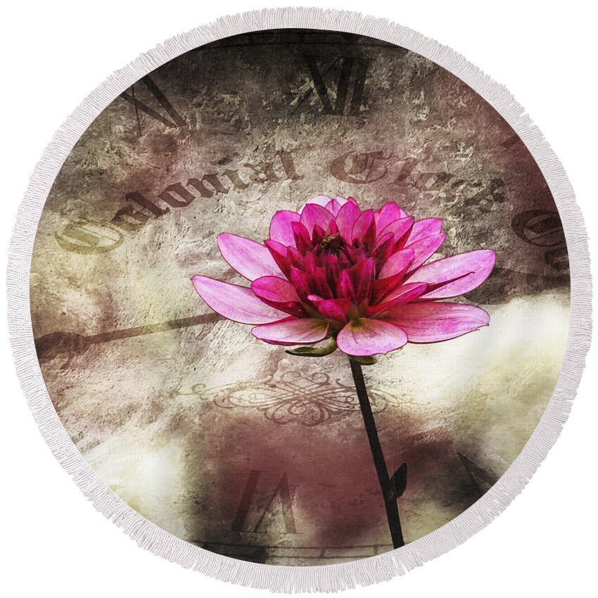 Pink Round Beach Towel featuring the photograph The Color Of Springtime - Vintage Art by Jordan Blackstone by Jordan Blackstone