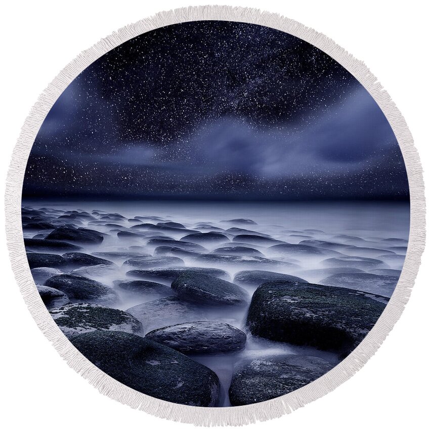 Night Round Beach Towel featuring the photograph The Edge of Forever by Jorge Maia