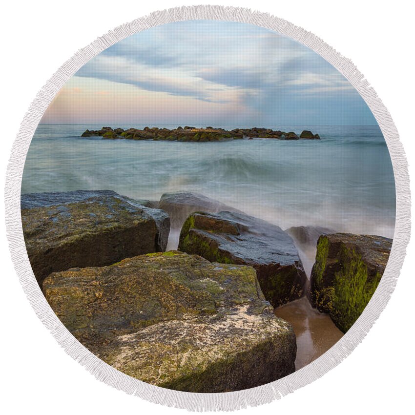 New Jersey Round Beach Towel featuring the photograph The Island by Kristopher Schoenleber