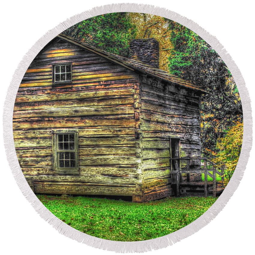 Barn Round Beach Towel featuring the photograph The Old Mill House by Dan Stone