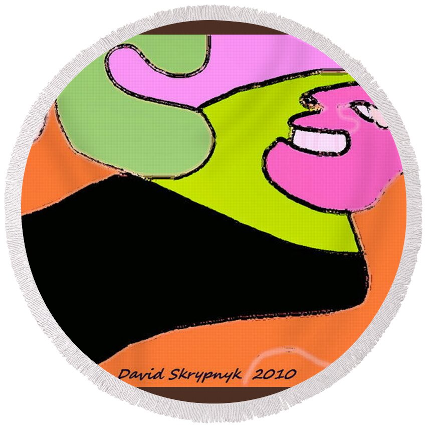 Nice Expressionistic Print Round Beach Towel featuring the digital art The Reaper by David Skrypnyk
