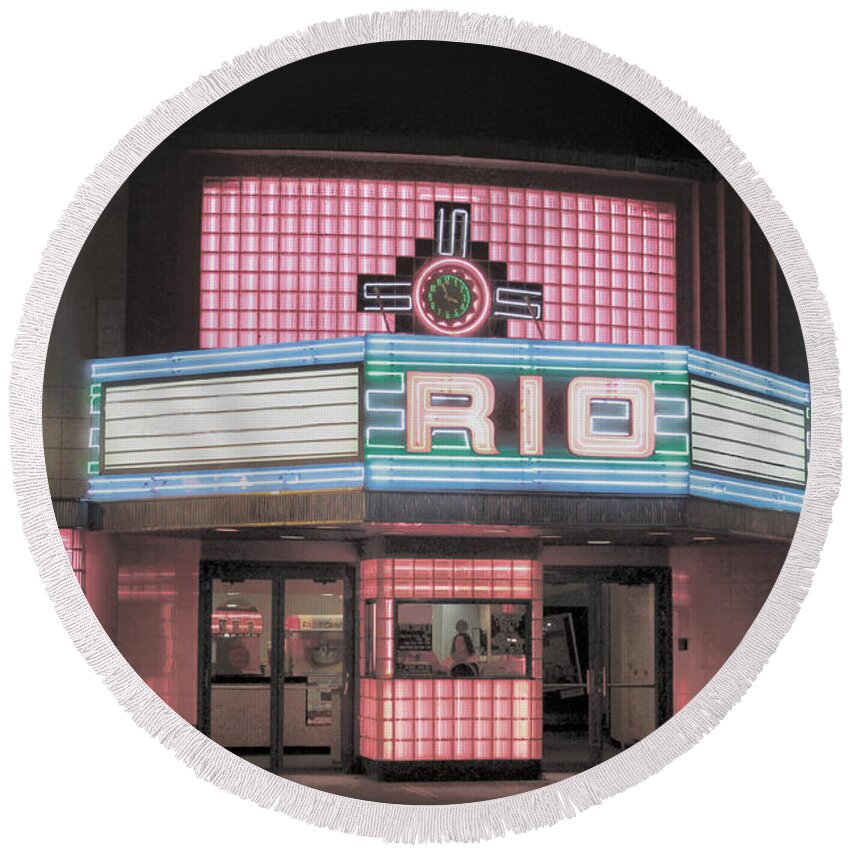 Rio Round Beach Towel featuring the photograph The Rio at Night by Lynn Sprowl