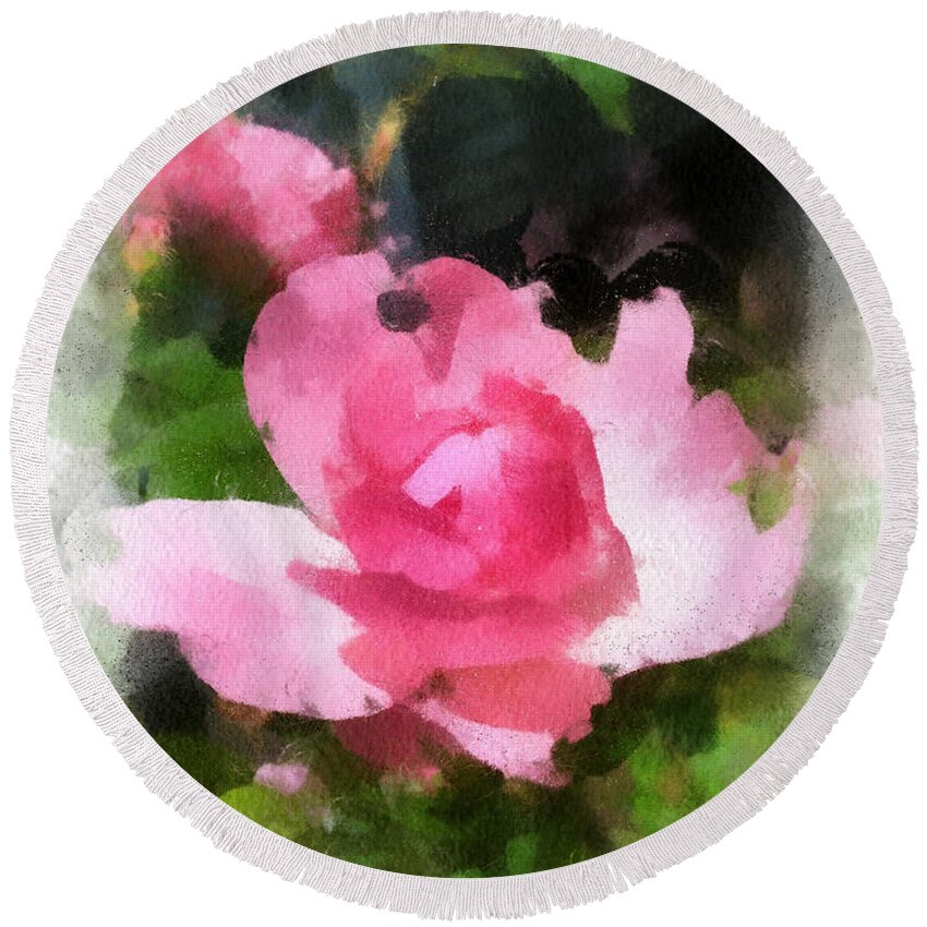 The Rose Round Beach Towel featuring the photograph The Rose by Kerri Farley