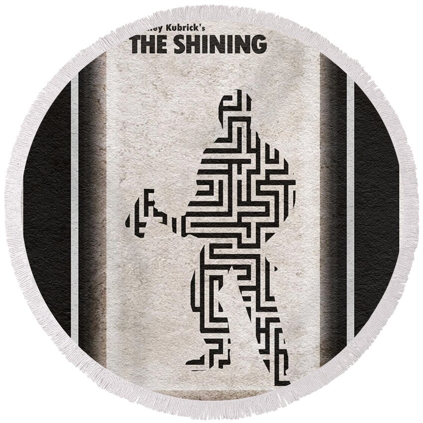 The Shining Round Beach Towel featuring the digital art The Shining by Inspirowl Design