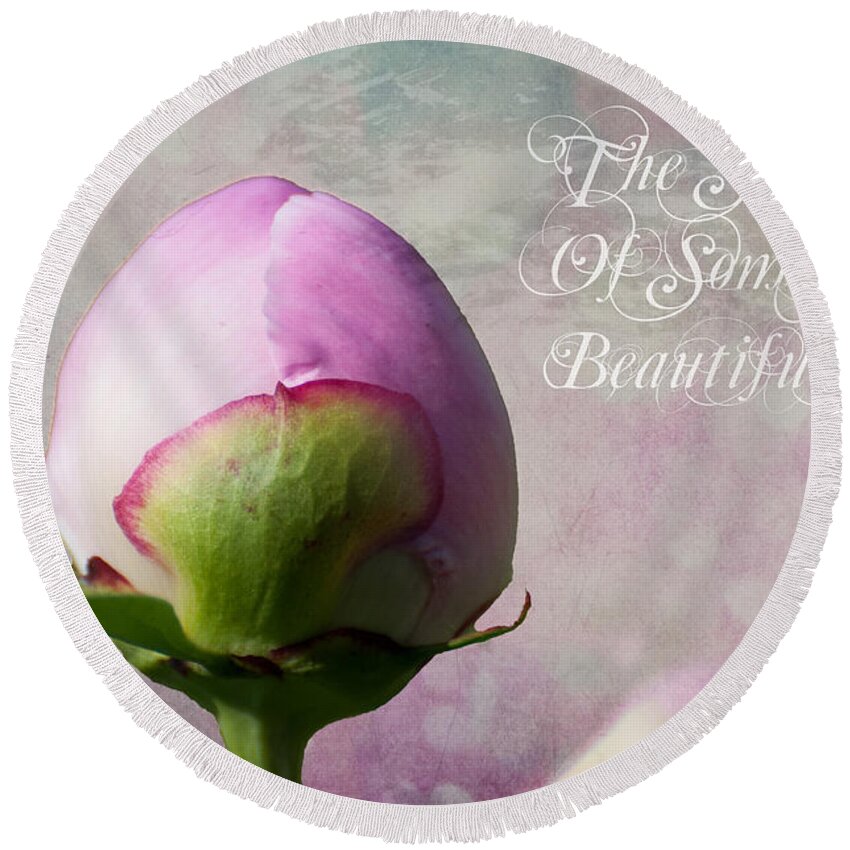 Flower Round Beach Towel featuring the photograph The Start of Something Beautiful ... by Bianca Nadeau