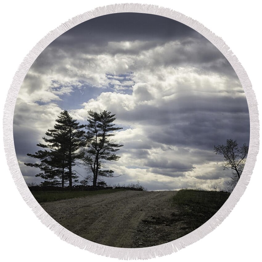 Tree Round Beach Towel featuring the photograph The Summit by Fran Gallogly