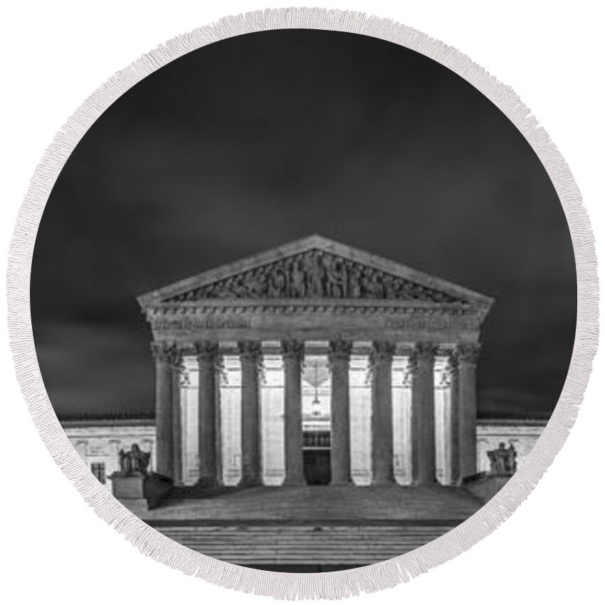 Law Round Beach Towel featuring the photograph The Supreme Court by David Morefield