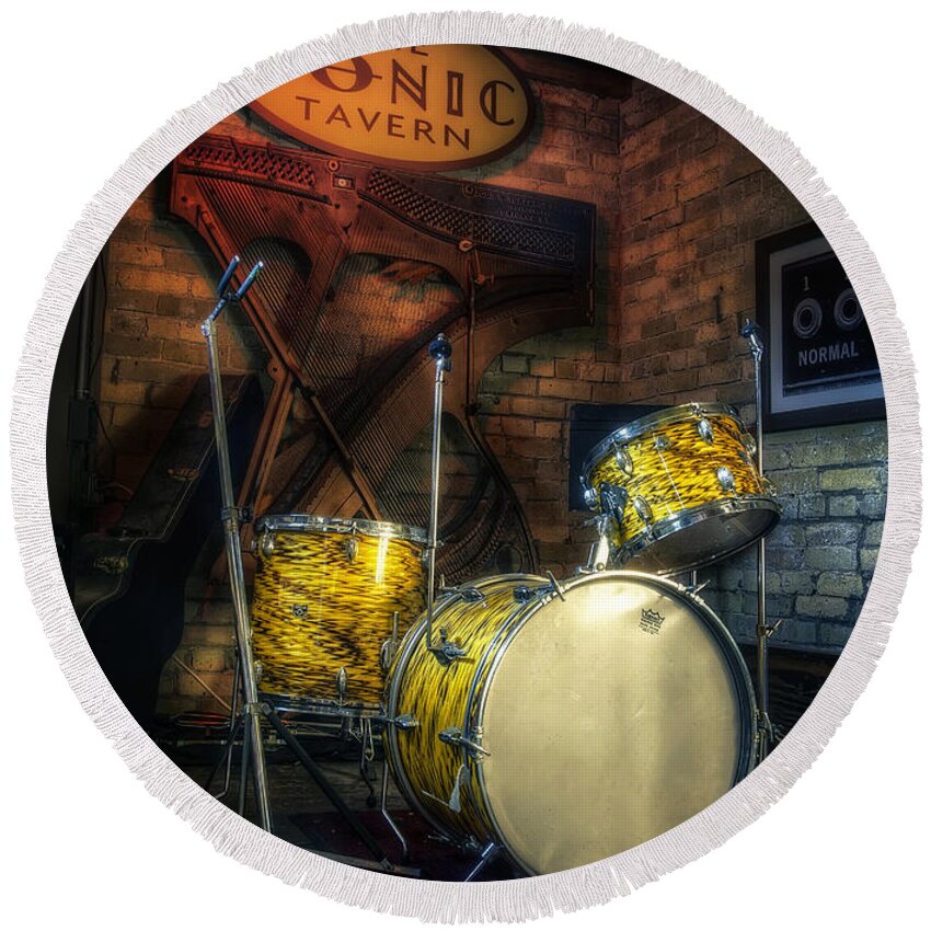 Drums Round Beach Towel featuring the photograph The Tonic Tavern by Scott Norris