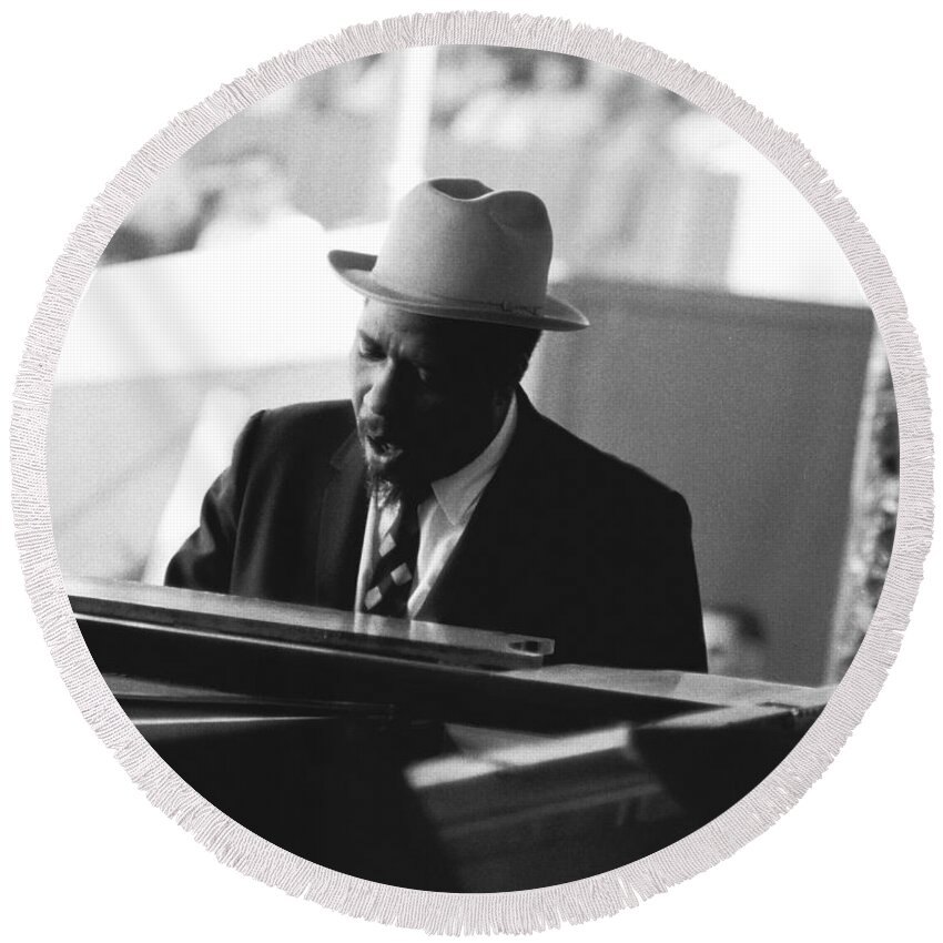 Thelonious Monk Round Beach Towel featuring the photograph Thelonious Monk at Monterey Jazz Festival by Dave Allen