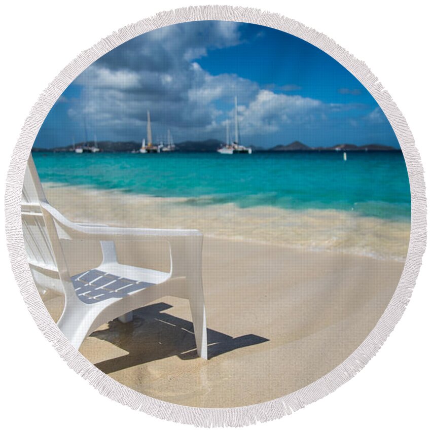 St. Johns Round Beach Towel featuring the photograph Tidal Seat by Kristopher Schoenleber