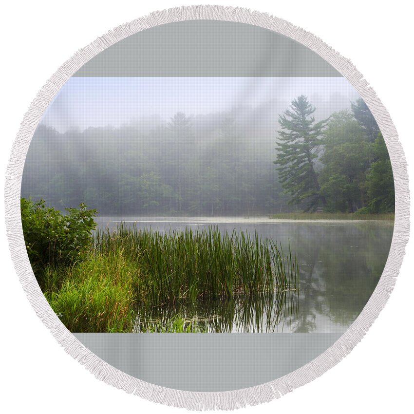 Tranquil Round Beach Towel featuring the photograph Tranquil Moments Landscape by Christina Rollo